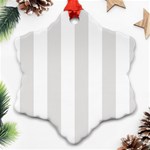 Vertical Stripes - White and Platinum Gray Ornament (Snowflake)