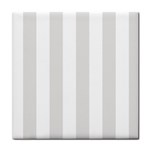 Vertical Stripes - White and Platinum Gray Tile Coaster