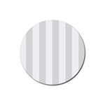 Vertical Stripes - White and Platinum Gray Rubber Coaster (Round)