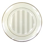 Vertical Stripes - White and Platinum Gray Porcelain Plate