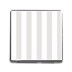 Vertical Stripes - White and Platinum Gray Memory Card Reader (Square)