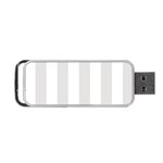 Vertical Stripes - White and Platinum Gray Portable USB Flash (One Side)