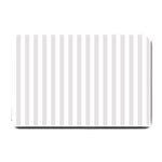 Vertical Stripes - White and Platinum Gray Small Doormat