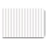Vertical Stripes - White and Platinum Gray Large Doormat