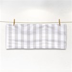 Vertical Stripes - White and Platinum Gray Hand Towel