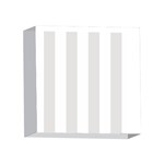 Vertical Stripes - White and Platinum Gray 4 x 4  Acrylic Photo Block