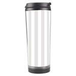 Vertical Stripes - White and Platinum Gray Travel Tumbler