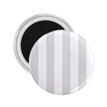 Vertical Stripes - White and Platinum Gray 2.25  Magnet