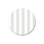 Vertical Stripes - White and Platinum Gray Magnet 3  (Round)