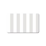 Vertical Stripes - White and Platinum Gray Magnet (Name Card)