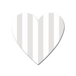 Vertical Stripes - White and Platinum Gray Magnet (Heart)