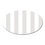 Vertical Stripes - White and Platinum Gray Magnet (Oval)