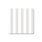 Vertical Stripes - White and Platinum Gray Magnet (Square)