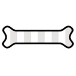 Vertical Stripes - White and Platinum Gray Magnet (Dog Bone)