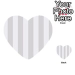 Vertical Stripes - White and Platinum Gray Multi-purpose Cards (Heart)