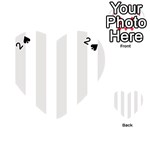 Vertical Stripes - White and Platinum Gray Playing Cards 54 (Heart)