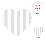 Vertical Stripes - White and Platinum Gray Playing Cards (Heart)