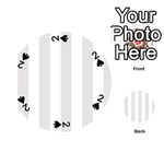Vertical Stripes - White and Platinum Gray Playing Cards 54 (Round)