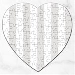 Vertical Stripes - White and Platinum Gray Jigsaw Puzzle (Heart)