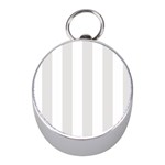 Vertical Stripes - White and Platinum Gray Silver Compass (Mini)