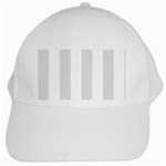 Vertical Stripes - White and Platinum Gray White Cap