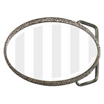 Vertical Stripes - White and Pale Gray Belt Buckle