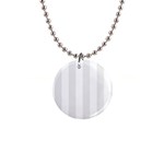 Vertical Stripes - White and Pale Gray 1  Button Necklace