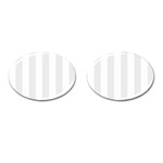 Vertical Stripes - White and Pale Gray Cufflinks (Oval)