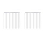 Vertical Stripes - White and Pale Gray Cufflinks (Square)
