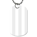 Vertical Stripes - White and Pale Gray Dog Tag (One Side)