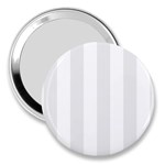 Vertical Stripes - White and Pale Gray 3  Handbag Mirror