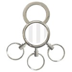 Vertical Stripes - White and Pale Gray 3-Ring Key Chain