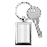 Vertical Stripes - White and Pale Gray Key Chain (Rectangle)