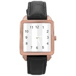 Vertical Stripes - White and Pale Gray Rose Gold Leather Watch