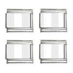Vertical Stripes - White and Pale Gray 9mm Italian Charm (4 pack)