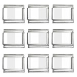 Vertical Stripes - White and Pale Gray 9mm Italian Charm (9 pack)