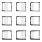 Vertical Stripes - White and Pale Gray Mega Link Italian Charm (9 pack)