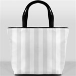 Vertical Stripes - White and Pale Gray Bucket Bag