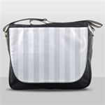 Vertical Stripes - White and Pale Gray Messenger Bag