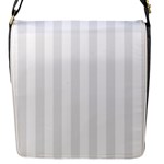 Vertical Stripes - White and Pale Gray Flap Closure Messenger Bag (S)