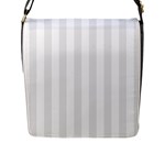 Vertical Stripes - White and Pale Gray Flap Closure Messenger Bag (L)