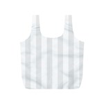 Vertical Stripes - White and Pale Gray Full Print Recycle Bag (S)