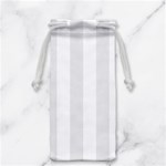 Vertical Stripes - White and Pale Gray Jewelry Bag