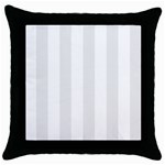 Vertical Stripes - White and Pale Gray Throw Pillow Case (Black)