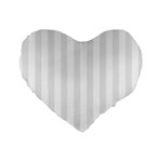 Vertical Stripes - White and Pale Gray Standard 16  Premium Heart Shape Cushion