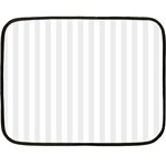 Vertical Stripes - White and Pale Gray Fleece Blanket (Mini)