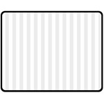 Vertical Stripes - White and Pale Gray Double Sided Fleece Blanket (Medium) (Two Sides)