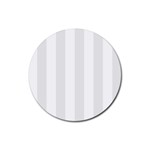 Vertical Stripes - White and Pale Gray Rubber Coaster (Round)