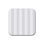 Vertical Stripes - White and Pale Gray Rubber Coaster (Square)