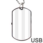 Vertical Stripes - White and Pale Gray Dog Tag USB Flash (One Side)